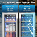 Mojgar 24 Inch Wine and Beverage Refrigerator Dual Zone Wine Fridge
