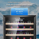 Mojgar 24 Inch Wine Cooler, 51 Bottle Wine Refrigerator with Removeable Shelves Blue Interior Light, Stainless Steel Wine Fridge, Built-in/Freestanding (Single Zone Black Door)